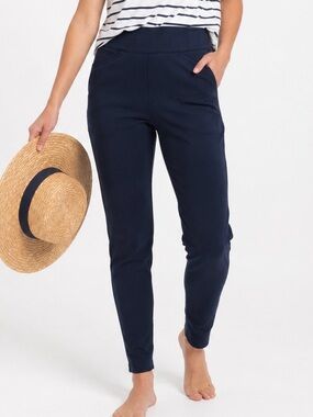 Spanx The Perfect Pant Medium Tall Ankle Back Seam Skinny Navy